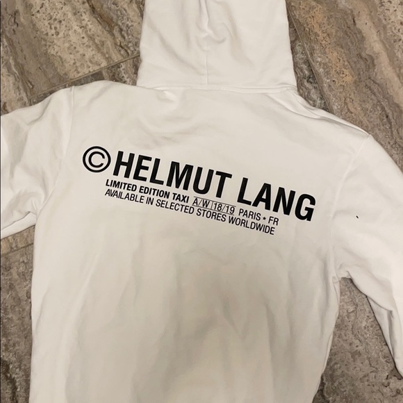 Helmut Lang Tops - Helmet Lang white with red taxi hoodie